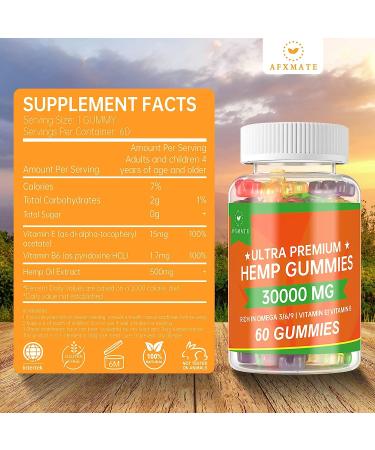 2 Pack Hemp Gummies for Relief: Calm & Rest - High Potency Natural Hemp Oil Infused Fruity Edibles - 120 Gummies, 60 Count Per Pack - Buy Online on GoSupps.com
