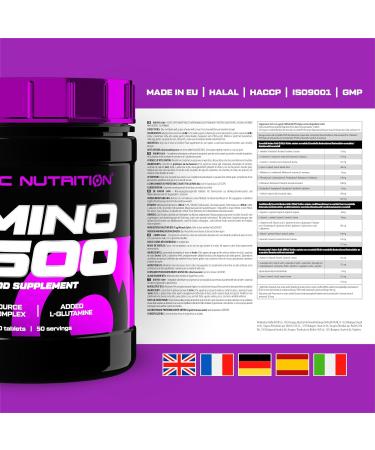 Scitec Nutrition Amino 5600 Tablets Essential Amino Acids & BCAAs with L-Glutamine Promotes Muscle Recovery and Growth Whey Protein & Casein Formula 500 Tablets - Buy Online on GoSupps.com