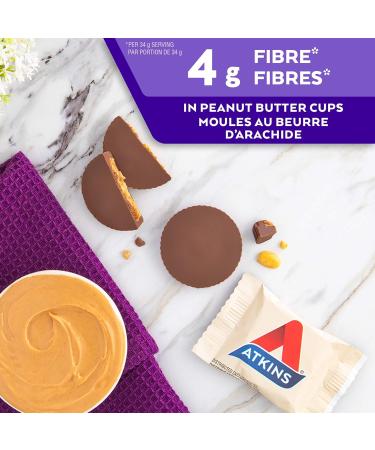 Atkins Endulge Treats Peanut Butter Cups Low Sugar Keto Friendly High Fibre 1g Sugar 2g Carbs 10ct & Protein Bars - Chocolaty Peanut Butter Low Sugar Keto Friendly High Protein High Fibre Peanut Butter Cups Endulge Treats+ Protein Bars - Buy Online on GoSupps.com
