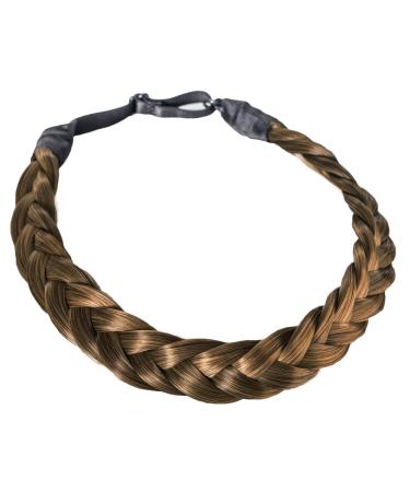 Madison Braids Womens Braided Headband Hair Braid Natural Looking Synthetic Hair Piece Extension - Lulu Two Strand (Ashy Light Brown)