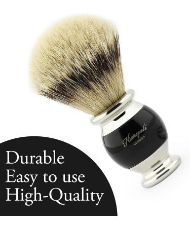Haryali London Black Silver Tip Badger Hair Shaving Brush with Holder - 1 Count - Buy Online on GoSupps.com