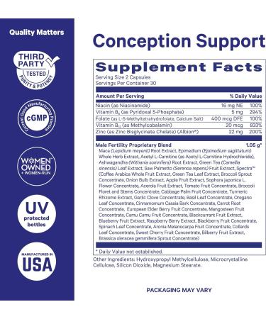 Blue Stork Men's Fertility Support - Prenatal Multivitamin with Maca Root and Folate - 60 Capsules - Buy Online on GoSupps.com