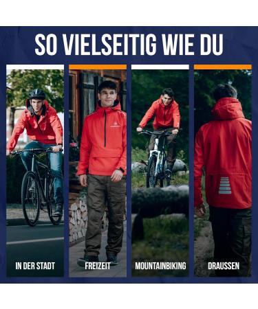 Forrider Waterproof 3-in-1 Bicycle Jacket | Men's Breathable Running & Rain Jacket | Windbreaker - L Race Red - Buy Online on GoSupps.com