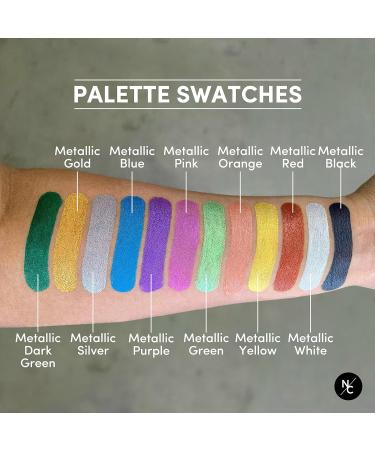 Metallic 12-Color Palette | Luxurious Water-Activated Makeup for SFX Cosplay Theater & Film | Perfect for Artists - Buy Online on GoSupps.com