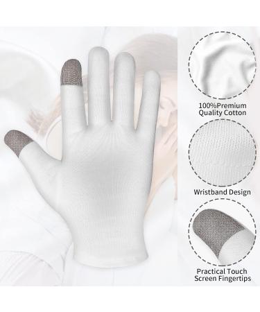 Sibba 3 Pairs Touch Screen Moisturizing Gloves White Cotton Moisturizing Gloves Overnight Bedtime Heal Eczema Sleeping Lotion Hand Spa Treatment Gloves Repair Rough Cracked Dry Chapped Hands Skin - Buy Online on GoSupps.com