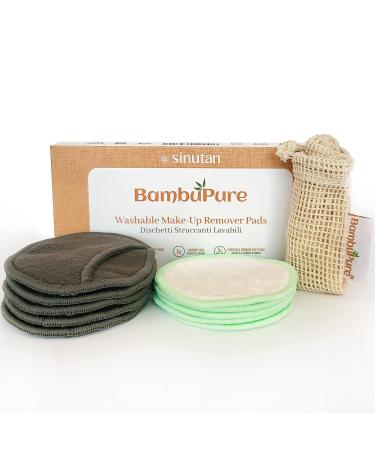 Sinutan | Washable makeup pads made of bamboo | 10 reusable makeup pads made of bamboo fiber and cotton (makeup removal pads only)