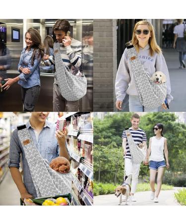 Buy VRBabies Cotton Dog Bag for Small Dogs & Cats - Breathable Hands-Free Travel Carrier for Puppies (Double-Sided Gray Striped) - Buy Online on GoSupps.com