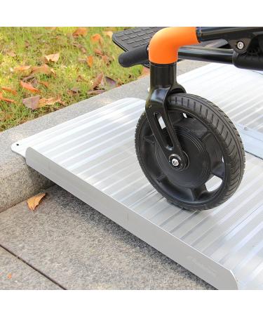 Ruedamann Aluminum Folding Threshold Ramp 600lb Capacity | Anti-Skid Pad | Webbing Handle | for Wheelchairs, Steps, Curbs | 36L x 28.7W - Buy Online on GoSupps.com