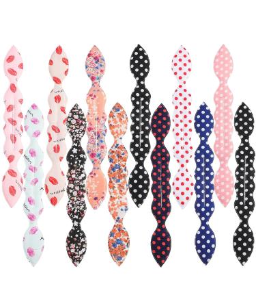 12 Pieces Rabbit Ear Sponge Foam Donut Holder Hair Bun Maker Cute Rabbit Bunny Ear Sponge Hair Styling Tools Polka Dot Bow Hair Bun Maker Bun Curler Twist for Women Girls