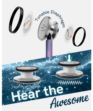 Buy FriCARE Purple Stethoscope | Pediatric Dual Head Estetoscopio Kit - Graduation Gift with Tunable Diaphragm & 12 Zodiac Tags for Scrubs - Buy Online on GoSupps.com