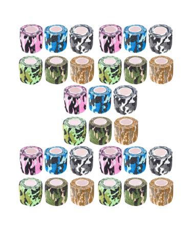 30 Roll Wrap Tape Bulk (Assorted and Camouflage Colors Random) Vet Tape Self Adhesive Adherent