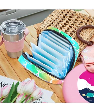 Muoooum Orange Stripes Women's Menstrual Pad & Cup Storage Bag | Portable Zipper Pocket for Teen Girls & Women - Color 5 4.7x6.6 - Buy Online on GoSupps.com