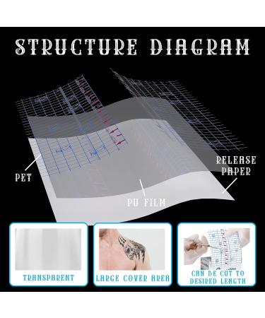 Houseables Waterproof Tattoo Bandage Roll 4x 11 Yards - Clear Adhesive Dressing Wrap for Aftercare, Healing, and Recovery - Transparent Wound Film & Skin Shield - Buy Online on GoSupps.com