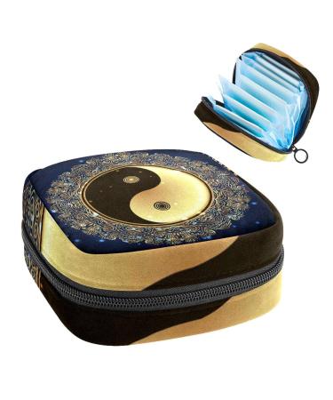 GIAPB Period Bag Sanitary Napkin Storage Bag Period Pouch Travel Makeup Bag Chinese Yinyang Bagua Color4736