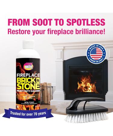 Quick N Brite Fireplace Gel Cleaner Kit - Nonabrasive 16 oz Ideal for Brick Stone Tile & Marble - Made in the USA - Buy Online on GoSupps.com