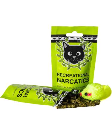 Recreational Narcatics All Natural Pelletized Catnip +Toy Fine Nepeta Cataria Stimulates Excites and Boosts Curiosity Benefits Play and Reduces Anxiety in Cats - Buy Online on GoSupps.com