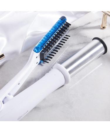InStyler Max Prime Wet to Dry 1.25 White Rotating Iron - Professional Tourmaline Ceramic, Ionic Bristles - Straighten, Style & Curl Hair - 4 Heat Settings - Buy Online on GoSupps.com