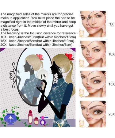 5-Inch 20X Magnifying Mirror | Two Sided | Folding Makeup Mirror for Makeup Application, Tweezing & Blackhead Removal - Blue - Buy Online on GoSupps.com