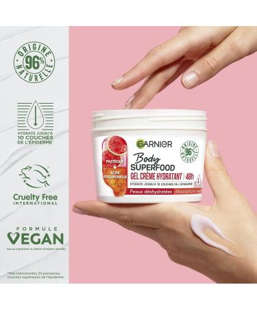 Garnier Body Superfood Gel Hydrating Cream Watermelon Hyaluronic Acid Pack of 2 x 380 ml - Buy Online on GoSupps.com