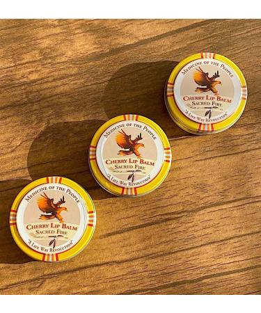 Navajo Cherry Lip Balm - 3 Tins Sacred Fire - 0.75 oz - Perfect Christmas Stocking Stuffer - Powwow Gift - Buy Online on GoSupps.com