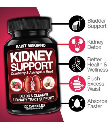 Saint Mingiano Kidney Support Cleanse Detox & Repair 120 Caps - Together with - 15 Day Cleanse | Colon Detox with Natural Laxative - Buy Online on GoSupps.com