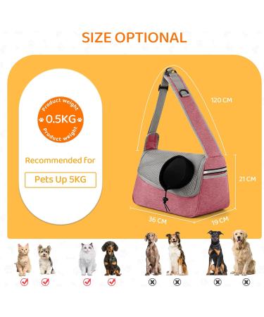 Flovippet Sling for Dogs & Cats | Breathable Dog Carrier Bag for Small Dogs (5kg) - Perfect for Outdoor Trips - Soft & Comfortable (Pink) - Buy Online on GoSupps.com