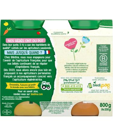 BLEDINA Small Baby Pots From 6 Months Vegetables Ham Spinach Semolina Hake Parsnip Turkey 24 x 200 g (Pack of 6 x 4) - Buy Online on GoSupps.com