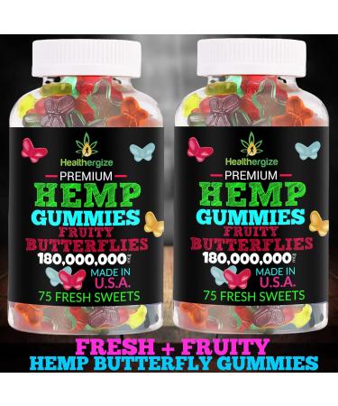 2PACK Hemp Gummies Premium Butterflies-for Sleep, Calm and Relax-Natural Hemp Party Gummy Edibles-Made in USA - Buy Online on GoSupps.com