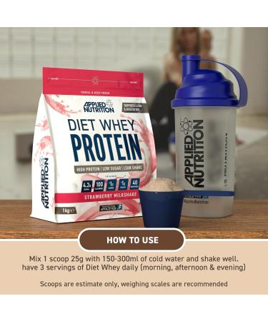  Applied Nutrition Applied Nutrition Diet Whey Strawberry Shake - Protein for Weight Management (1kg) (Strawberry Shake) - Buy Online on GoSupps.com