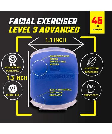 Jawzrsize Advanced Jaw, Face & Neck Exerciser - Define Jawline & Tone Face - Stress Relief - Large Blue - Buy Online on GoSupps.com