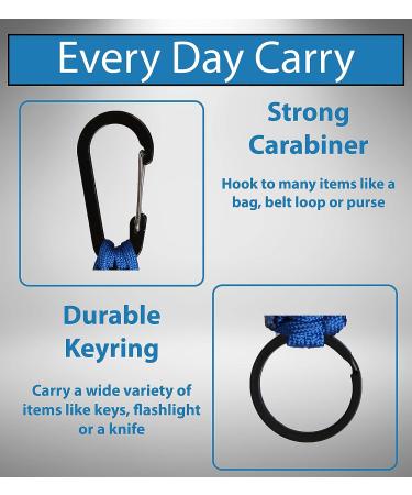 C and C Adventures Paracord Lanyard Keychain with Carabiner Hook and Key Ring Blue and Black - Buy Online on GoSupps.com