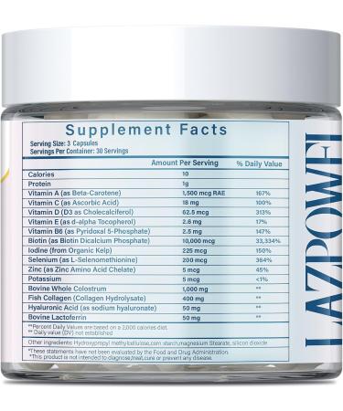 Lazpowfi Hair Skin and Nails Vitamins Biotin with Vitamin A B6 C D E Supports Hair & Nails Growth for Men and Women Biotin Gummies + Advanced Collagen Capsules - Buy Online on GoSupps.com