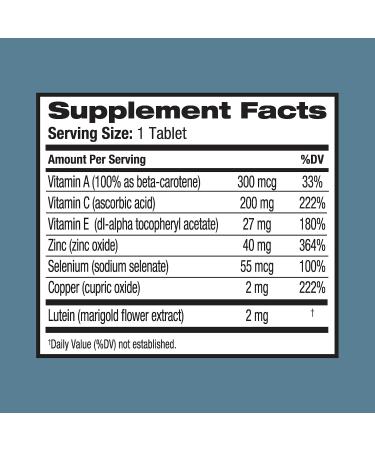 Bausch + Lomb Ocuvite Eye Vitamin & Mineral Supplement Contains Zinc Vitamins A C E & Lutein 60 Tablets (Pack of 2) - Buy Online on GoSupps.com