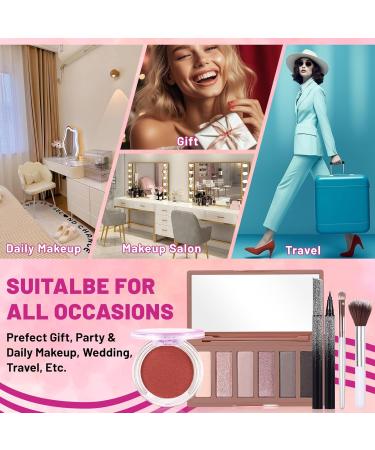 All-In-One Makeup Kit for Women | Complete Gift Set for Teens & Girls | Includes Eyeshadow Palette Blush Eyeliner & Brushes - Buy Online on GoSupps.com