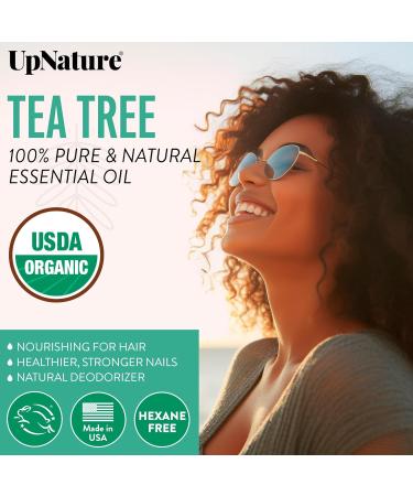 UpNature Organic Tea Tree Oil - 100% Pure Essential Oil for Skin Hair & Toenails - 2oz (Pack of 1) - International Shipping Available - Buy Online on GoSupps.com