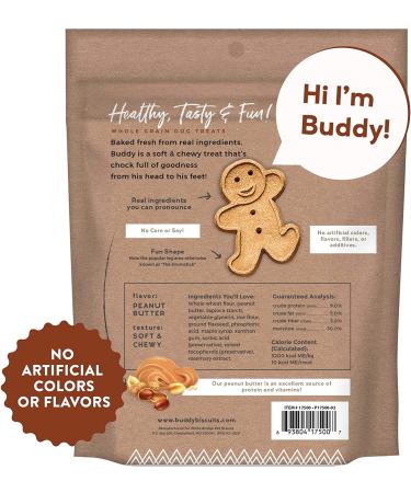 Buddy Biscuits Soft & Chewy Peanut Butter Treats for Dogs - 6oz Training or Snack Size, Made in USA - Pack of 1 - Buy Online on GoSupps.com