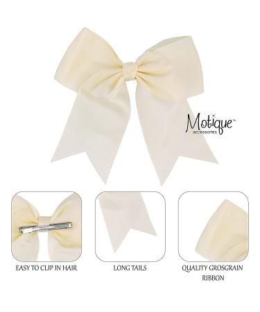 Ivory Jumbo Bow Clip with Tails | Stylish Hair Accessory - Buy Online on GoSupps.com