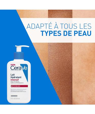 CeraVe Lait Hydratant Intensif Corps et Visage - Peaux Tr s S ches Avec D mangeaisons - 72H d Hydratation - Beurre de Karit + 3 C ramides + Hydro-Urea Boost - Sans Parfum Non Com dog ne - 236ml - Buy Online on GoSupps.com