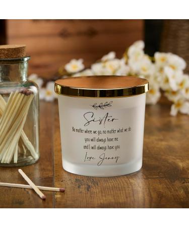Personalised Large Double Wick Candle Gift for Sister with Sentiment (White Musk Vanilla) - Buy Online on GoSupps.com