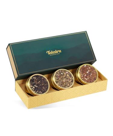 Teaniru, Grandeur Wellness Tea Collection - 3 Exotic Flavors in Elegant Gift box for Special Occasions l Promotes Overall Wellness Grandeur Tea Gift Box
