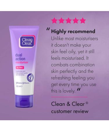 Buy Clean & Clear Dual Action Moisturiser 100ml - Hydrating & Oil-Free - International Shipping - Buy Online on GoSupps.com