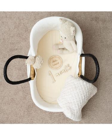 Wooden Baby Milestone Bundle - 7 Baby Closet Dividers for 0 to 24 Months -11 Baby Milestone Numbers & Birth Announcement Sign - All Handcrafted of Beautiful Lotus & Boxed for Elegant Gifting - Buy Online on GoSupps.com