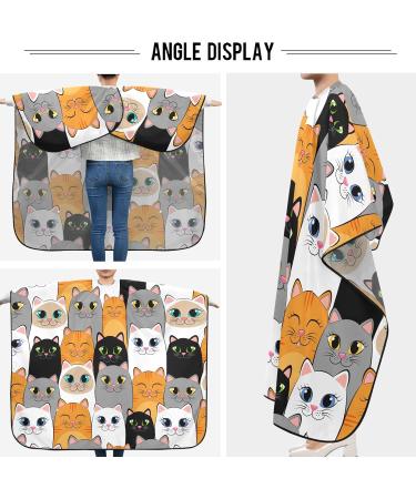 visesunny Barber Cape Gray White Cat Animal Polyester Hair Cutting Salon Cape Apron Anti-Static Haircut Water-Resistant Shaving Cloth Beard Shaving Bib Hairdressing Cape Multi16 L - Buy Online on GoSupps.com