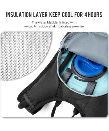SHARKMOUTH 2L Hiking Hydration Backpack | Lightweight Insulated Pack for Kids & Adults | BPA Free Water Bladder | Ideal for Running & Cycling | Black - Buy Online on GoSupps.com