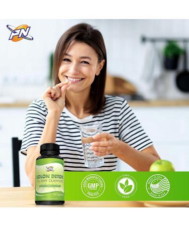 Planet Nutrients Colon Detox Capsules - 15 Day Cleanse for Digestive Health - Non-GMO - 30 Capsules - Buy Online on GoSupps.com