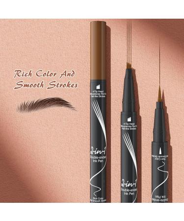 Eyebrow Pen Microblading Eyebrow Pencil with -Fork-Tip and Precise Brush Create Natural Hair-Like Brows Eyebrow Pencil (Grey) - Buy Online on GoSupps.com