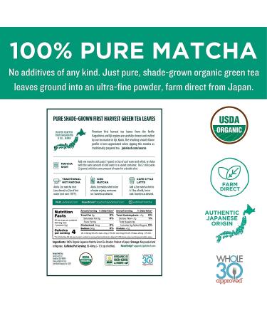 Organic Jade Leaf Matcha Green Tea Powder - 30 Single Serve Stick Packs - Buy Online on GoSupps.com