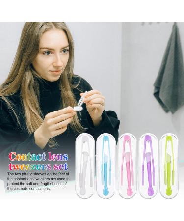 Jinlaili 5-Piece Contact Lens Tweezers Set | Insert & Remove Tool with Suction Cups | Travel & Household Use - Buy Online on GoSupps.com