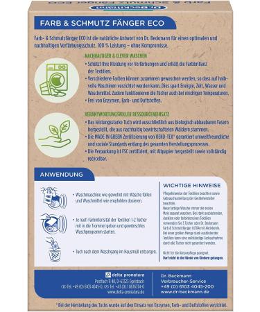 Dr. Beckmann Color & Dirt Catcher Eco | Long-Lasting Color Protection | 6x Reusable Cloth Towels | 180 Washes | International Shipping - Buy Online on GoSupps.com