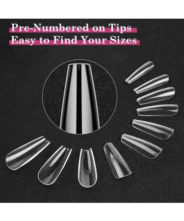 Venares 500-Piece Nail Tips Set with Glue - 10 Sizes Soft Gel Full Cover Fake Nails for Perfect Gel Manicures - Buy Online on GoSupps.com